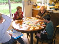 Fred and the boys play Monopoly in October 2004